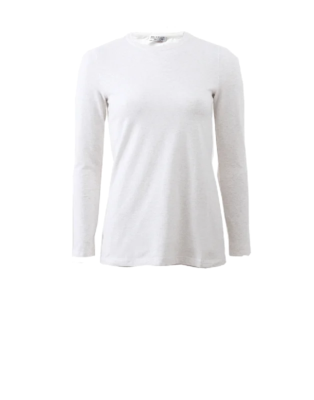 Long-Sleeve Monili Trim Tee