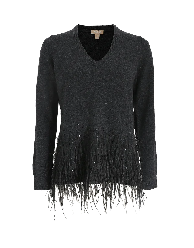 Ostrich Feather Pullover