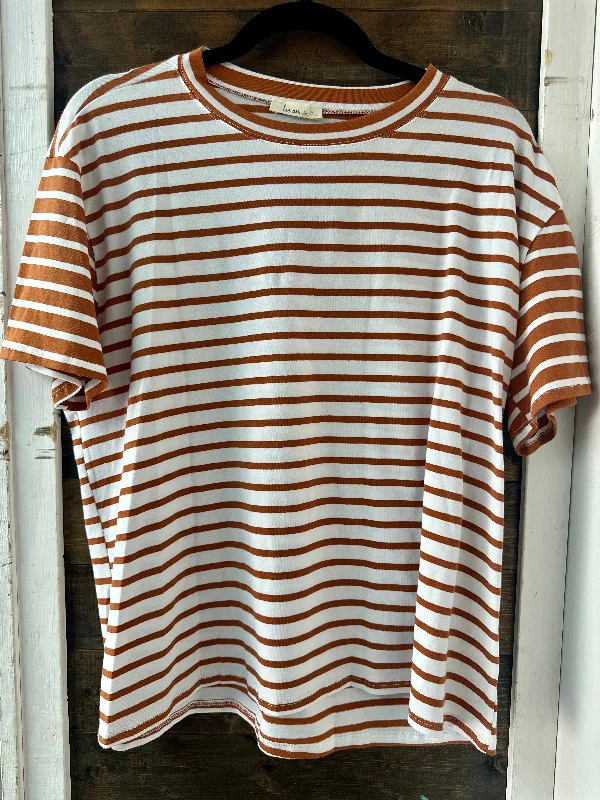 Striped Top - Ivory / Rust