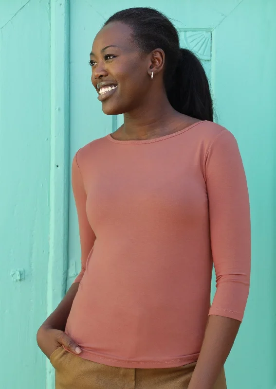 Boat Neck Top Dusty Rose