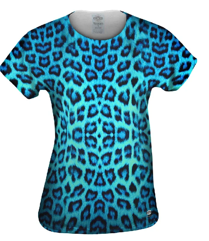 Neon Blue Leopard Animal Skin