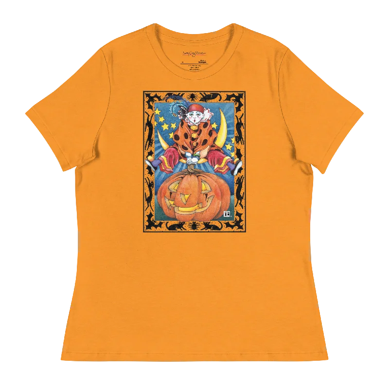 Clown Jumping Over Pumpkin Women's T-Shirt