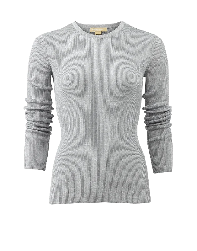 Metallic Ribbed Pull Over