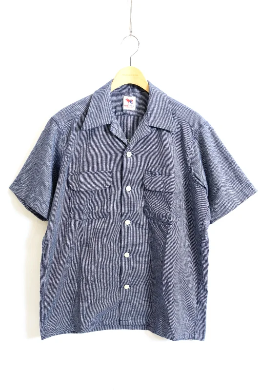 COW BOOKS / Open Collar Shirt-Light Blue