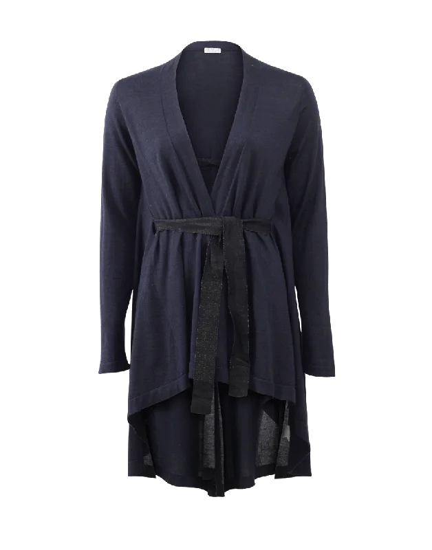 High-Low Belted Cardigan