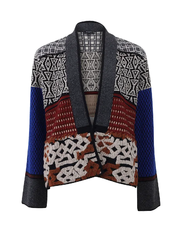 Tribal Print Knit Jacket