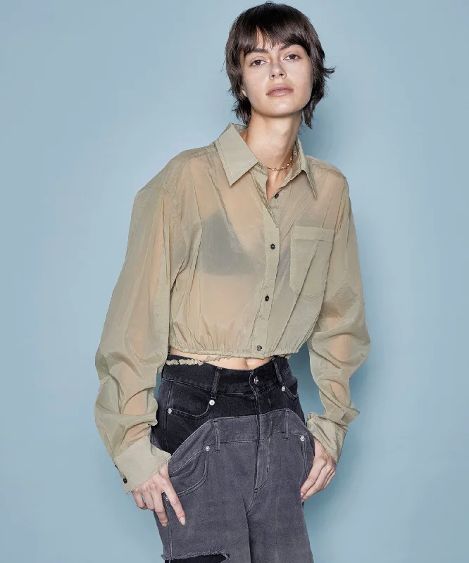 [Sale] Sheer Short Length Shirt