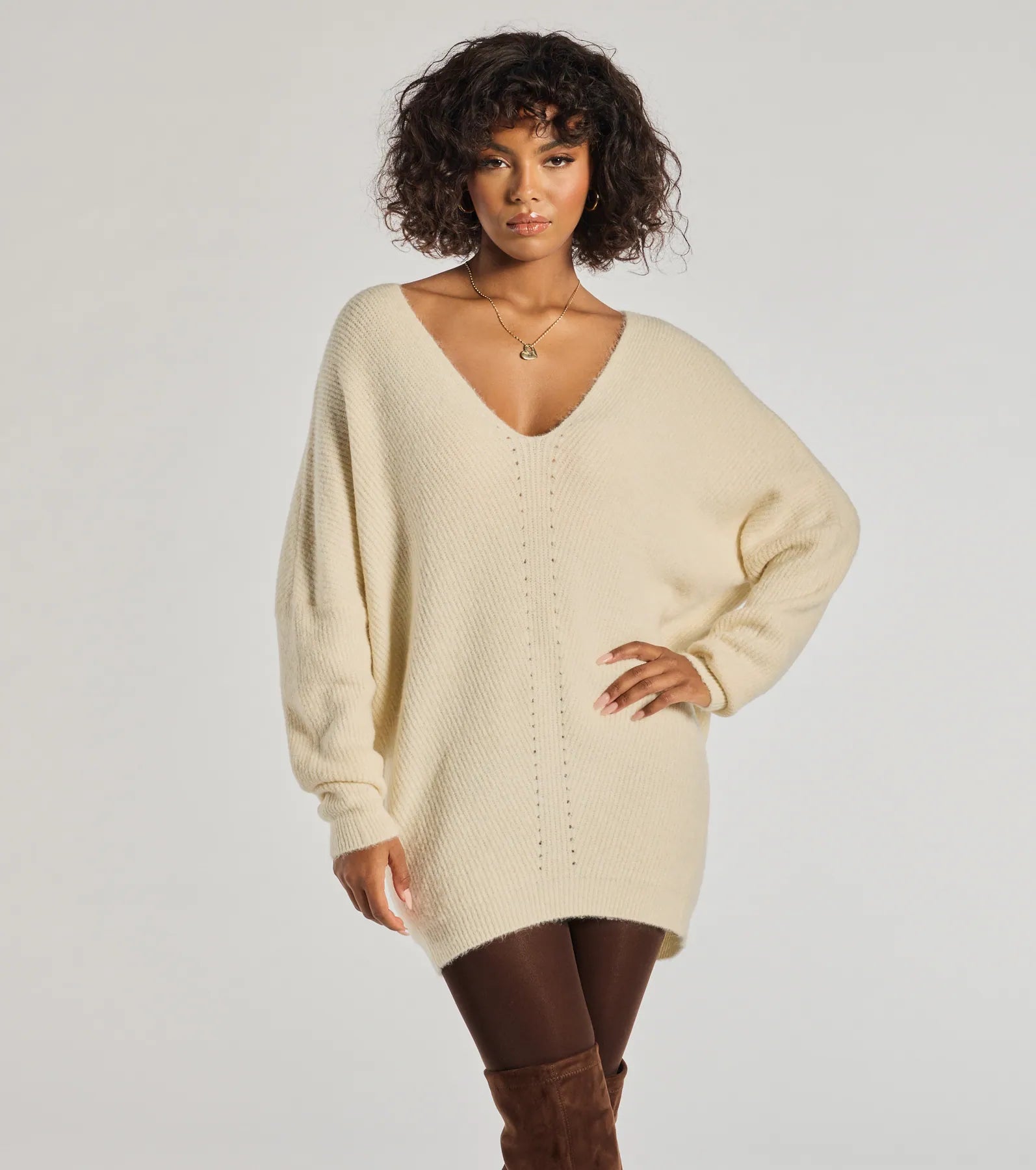 Effortless And Cozy Knit Long Sleeve Oversized Sweater