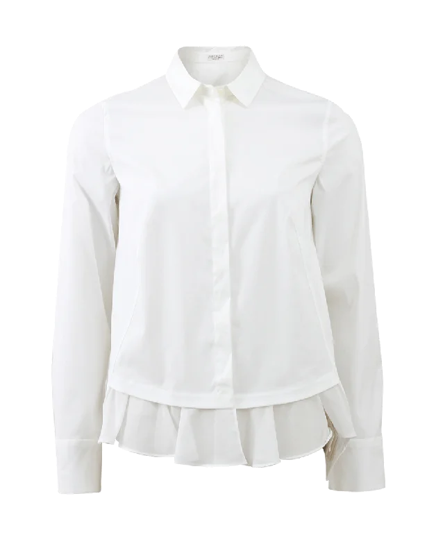 Voile Ruffle Hem Blouse