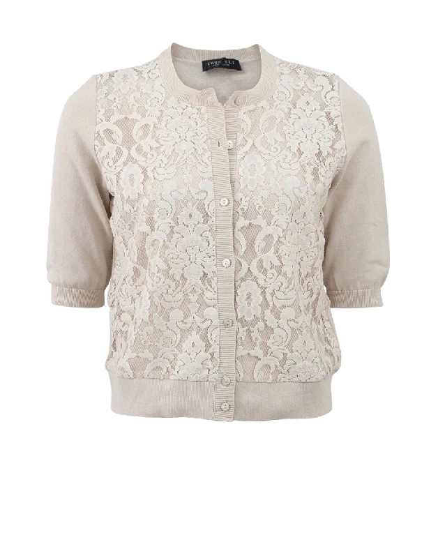 Lace Front Cardigan