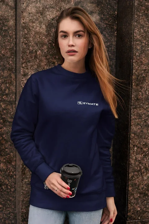 Womens Sports Sweatshirt Essentials Range Navy [Chest white logo]