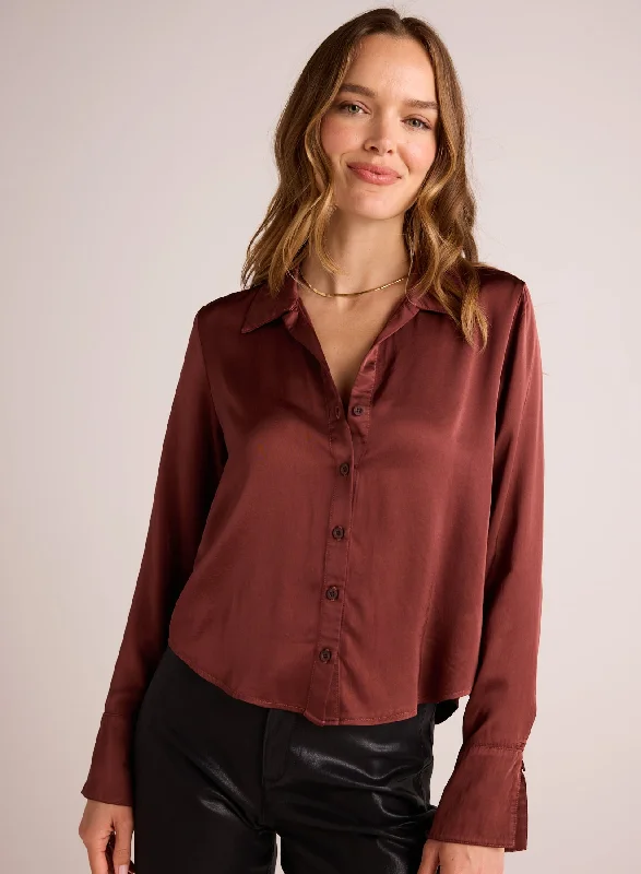 High Low Hem Shirt - Brandy Wine