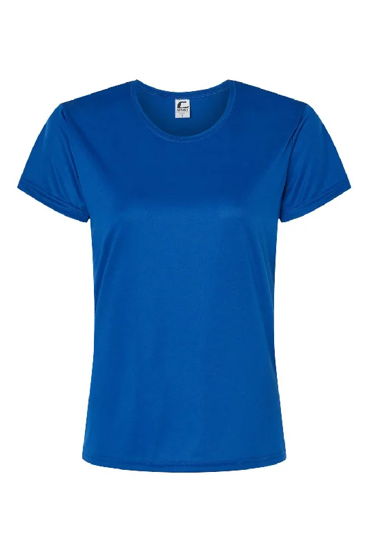 C2 Sport Womens Performance Moisture Wicking Short Sleeve Crewneck T-Shirt - Royal Blue