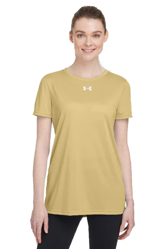 Under Armour Womens Team Tech Moisture Wicking Short Sleeve Crewneck T-Shirt - Vegas Gold