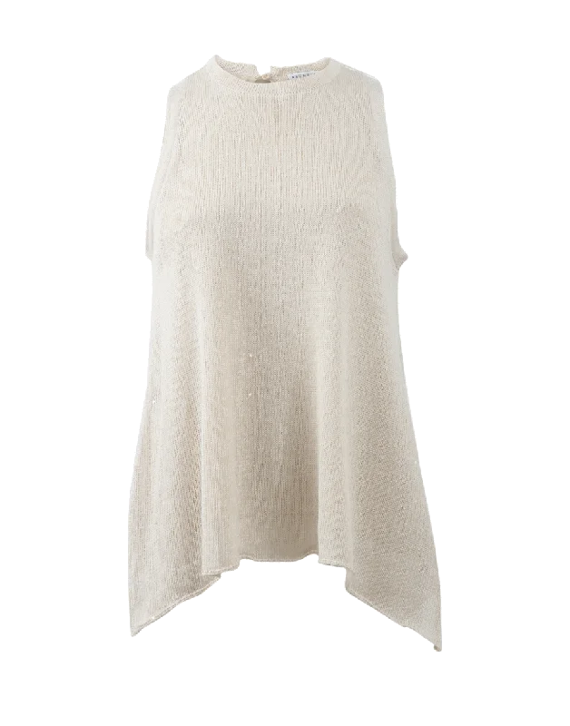 Linen Paillette Trapeze Top