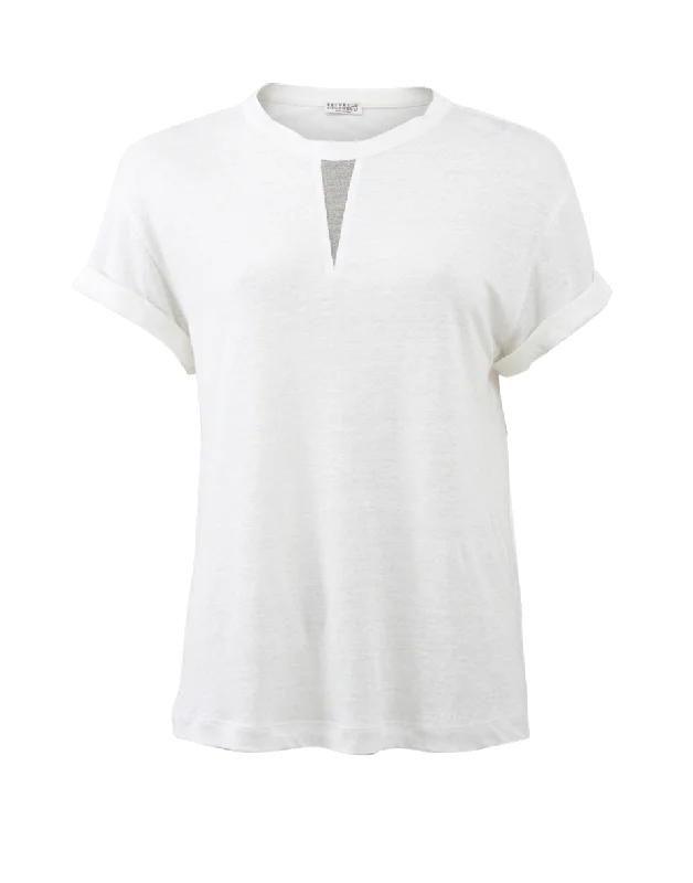 Linen Rolled Sleeve T-Shirt