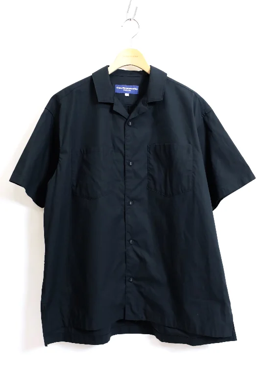 WORDROBE / BROAD OPEN COLLAR SHIRT - Black