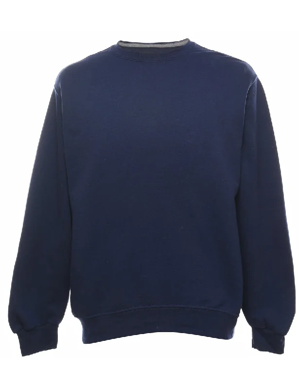 Navy Plain Sweatshirt - M