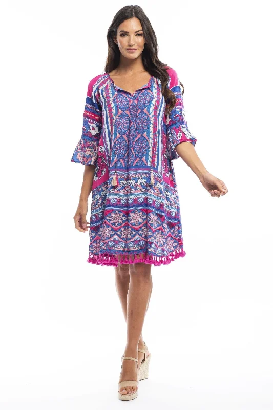 Blue St Tropez 3/4 sleeve Tunic Dress