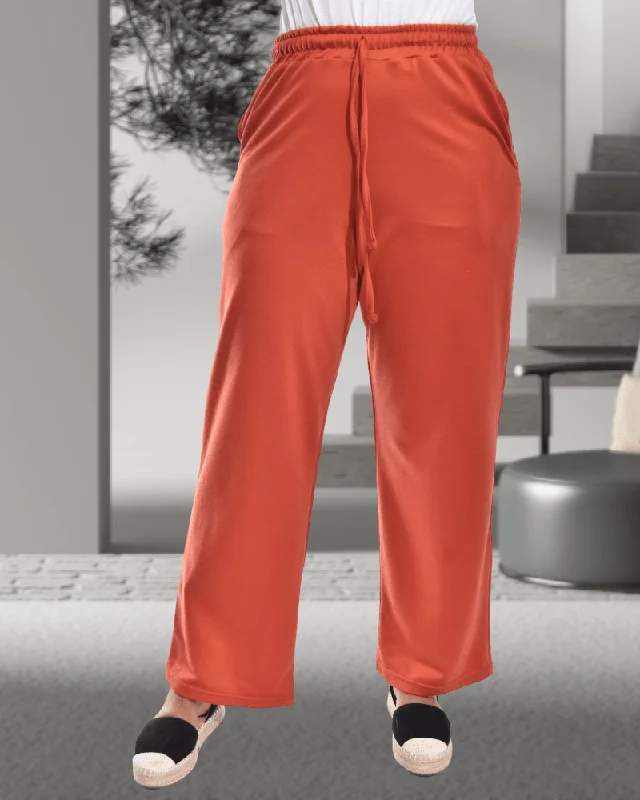 Ladies Wide Leg Rust Joggers