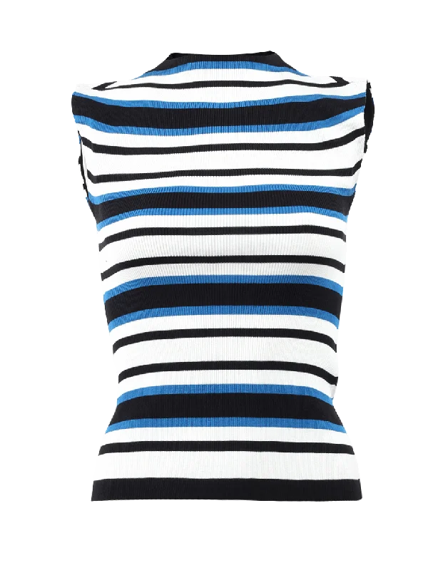 Stripe Mockneck Knit Tank