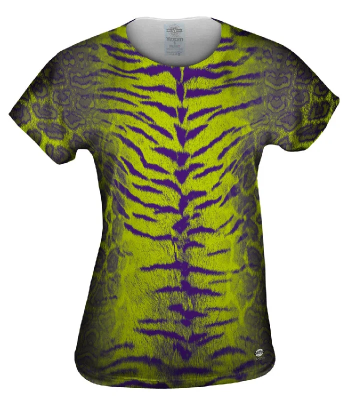 Tiger Leopard Skin Purple Lime Green