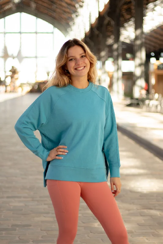 Atlantic Blue Slitted Sweatshirt