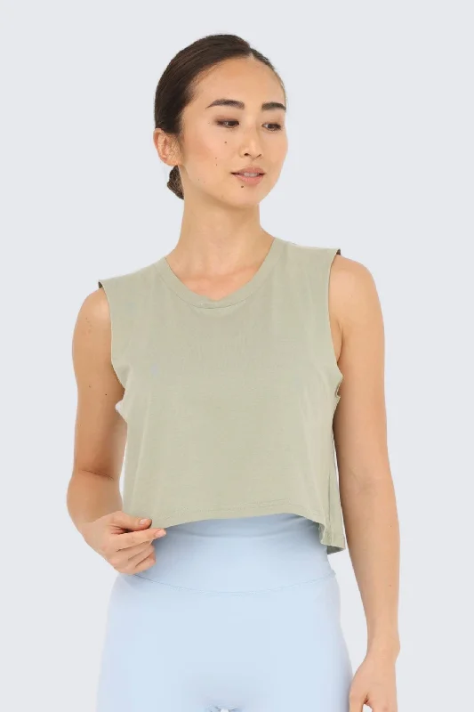 W Moon Air Cropped Tank - Pistachio