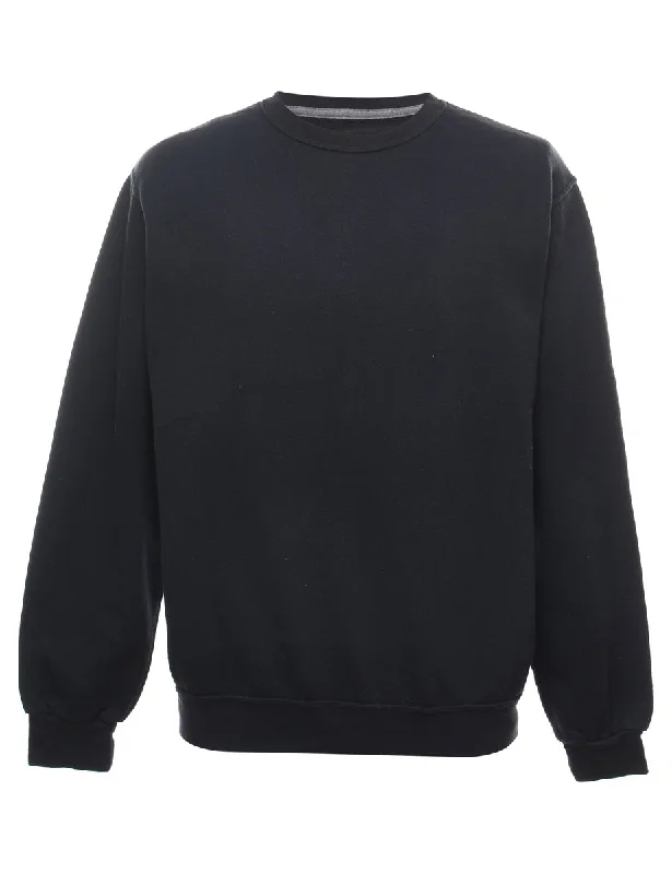 Black Plain Sweatshirt - M