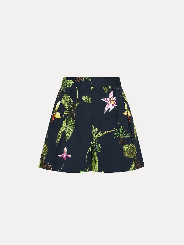 Orchid Cotton Poplin Wide Leg Shorts