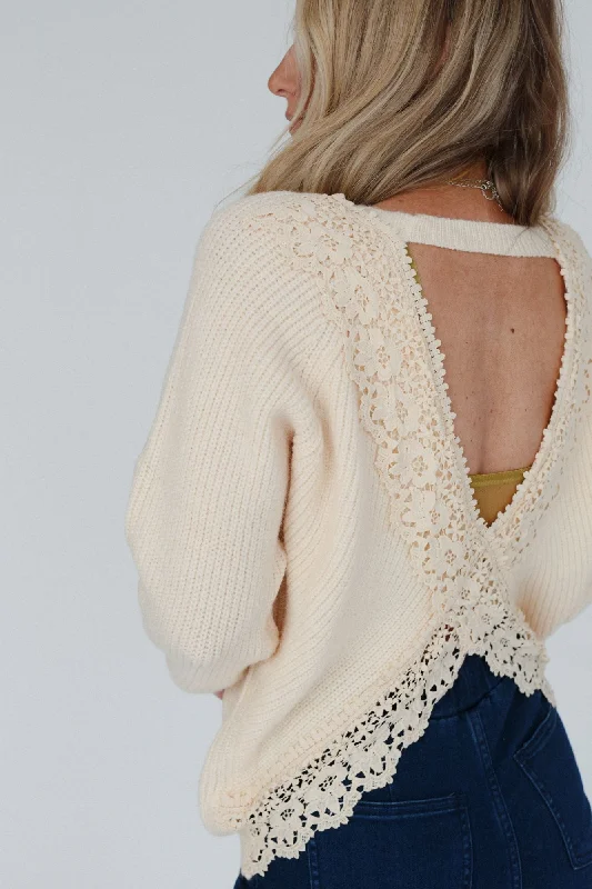 Back To Business Crochet Lace Top - Cream