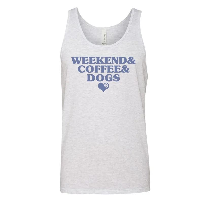 Monogrammed 'Weekend & Coffee & Dogs' Premium Tank Top