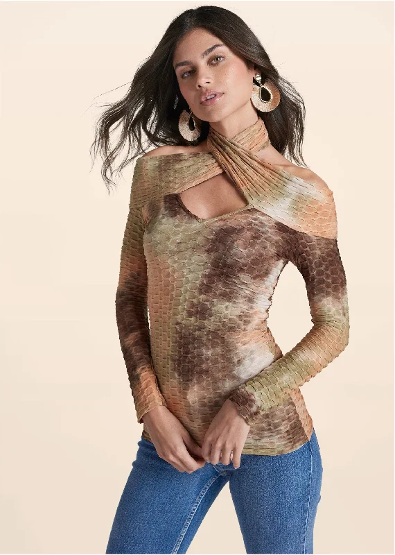 Saharan Tie Dye Top - Brown Multi