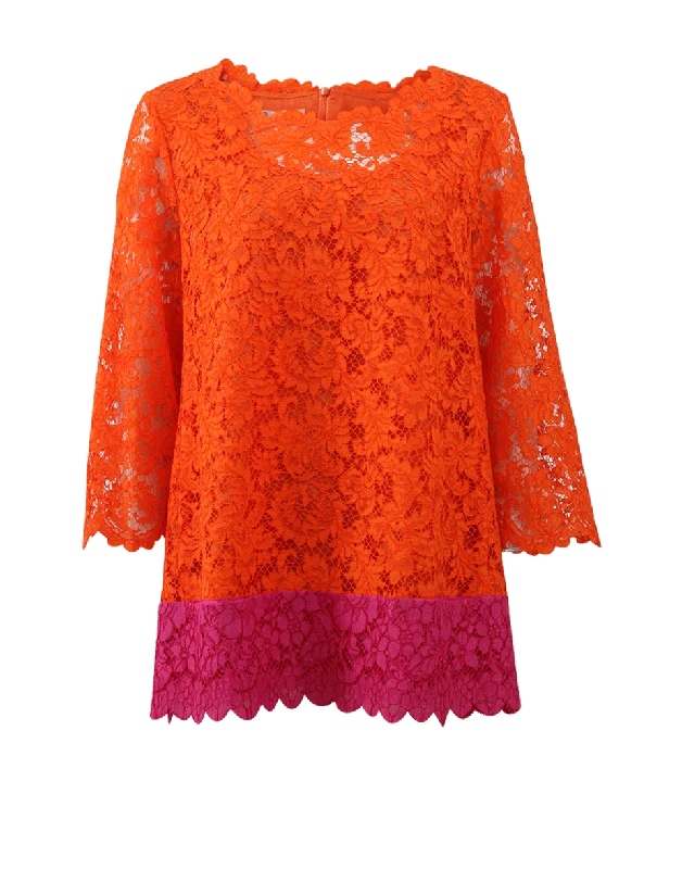 Color Block Lace Tunic