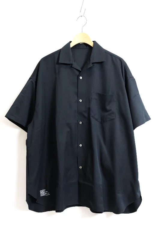 Fresh Service / COOLFIBER OPEN COLLAR S/S SHIRT - Black