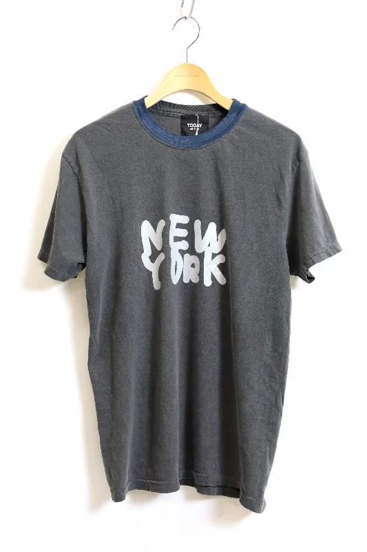 TODAY edition / Printed Ringer "NEW YORK" SS Tee - Black