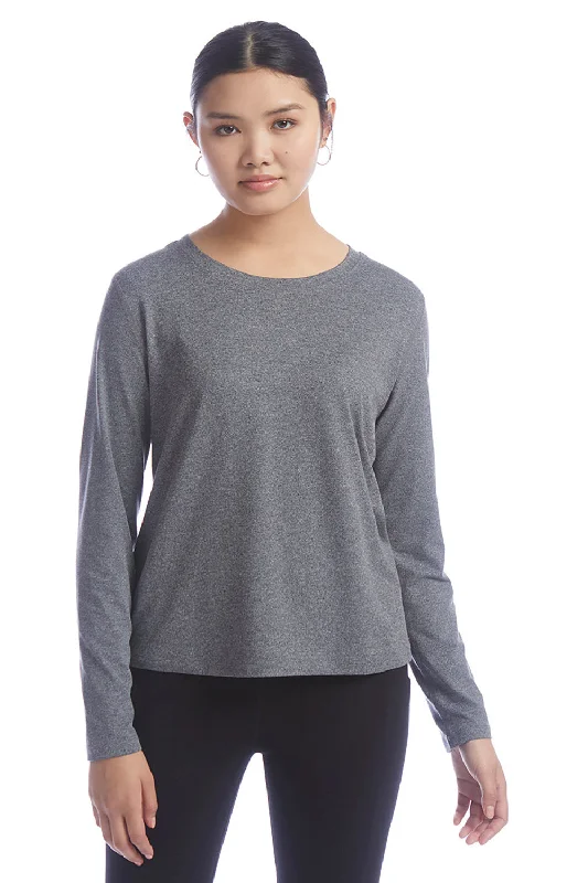 Champion Womens Sport Soft Touch Long Sleeve Crewneck T-Shirt - Heather Grey