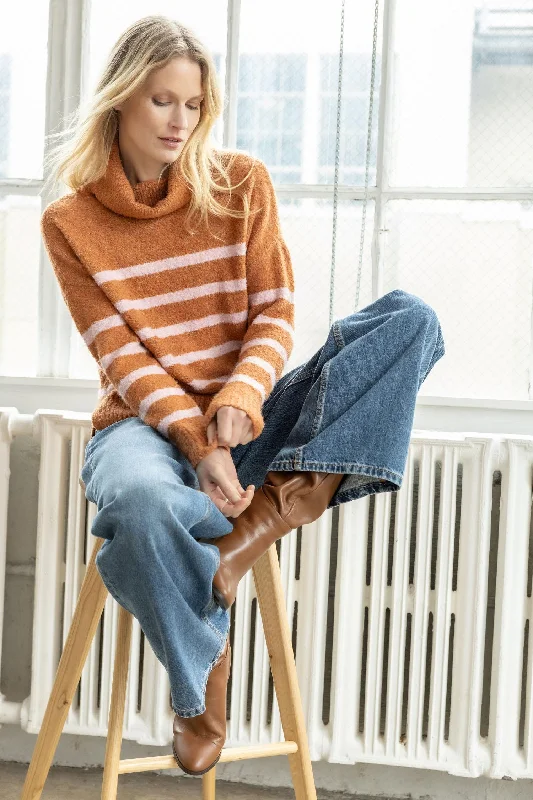 Striped Turtleneck Sweater