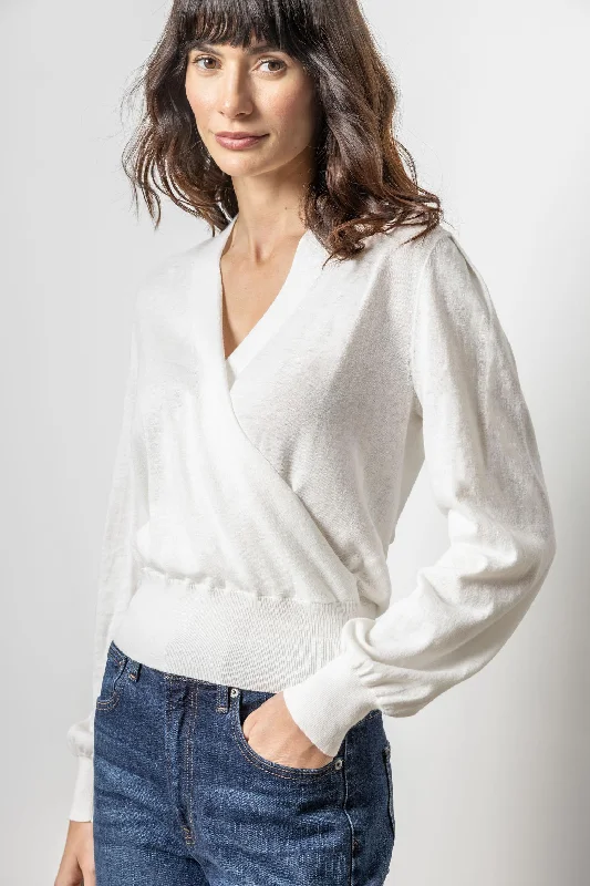 Long Sleeve Surplice Sweater