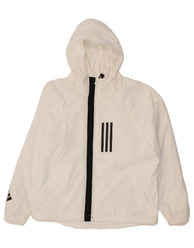 ADIDAS Womens Hooded Rain Jacket UK 18 XL White