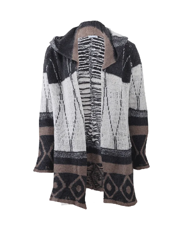 Hooded Geometrics Cardigan