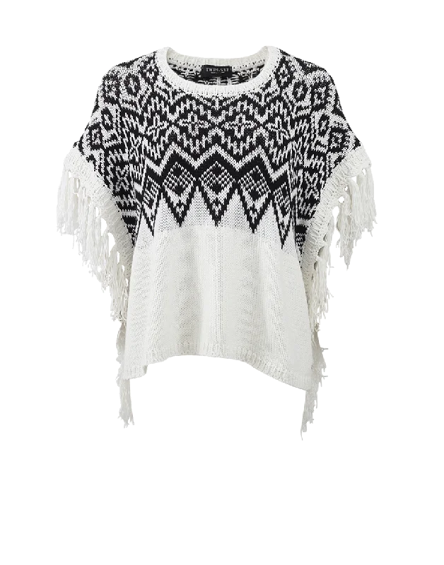 Fringe Knit Poncho