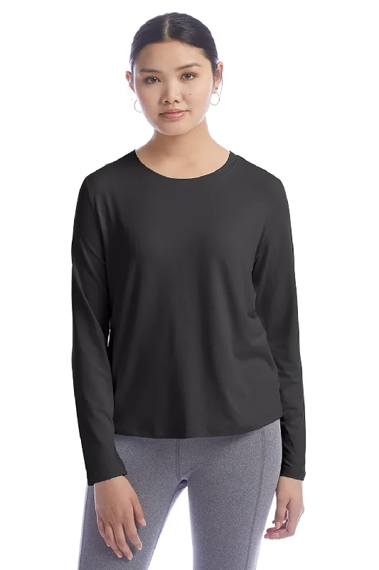 Champion Womens Sport Soft Touch Long Sleeve Crewneck T-Shirt - Black